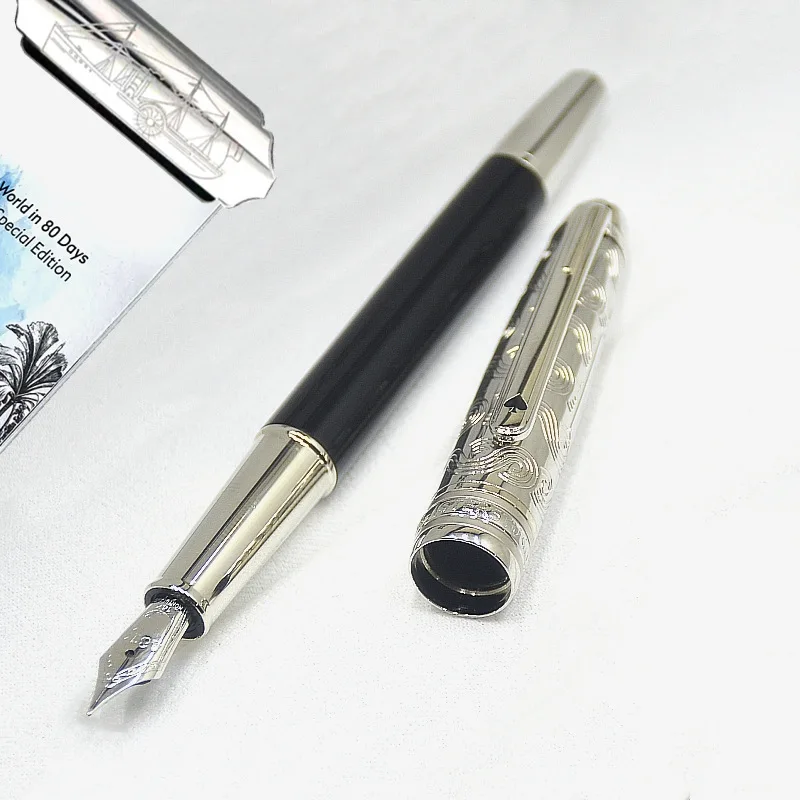 

MB 163 Edition Around the World in 80 Days Luxury Fountain Pens Writing Rollerball Ballpoint Gift Stationery With Serial Number