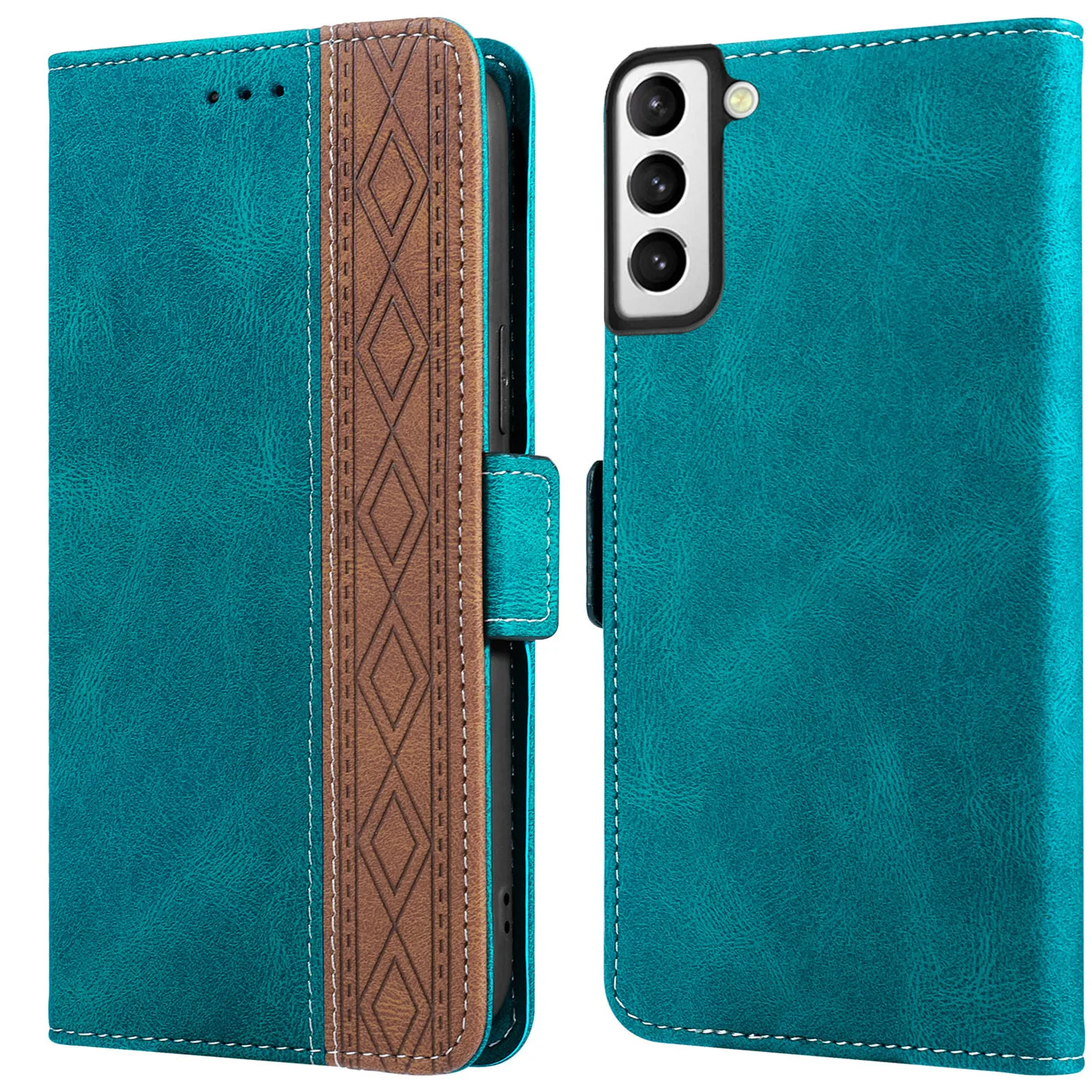 

Bicolor PU Leather Wallet Case For Samsung Galaxy S20 FE S21 S22 Ultra S9 S10 Plus M12 Holder Flip Card Slots Phone Cover Coque