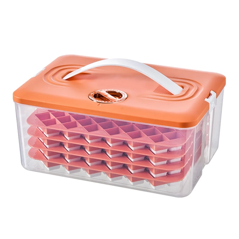 

Press Type Ice-Cube Maker Silicone Ice Tray Making Mold Storage Box Lid Trays Bar Kitchen Square Cubic Container