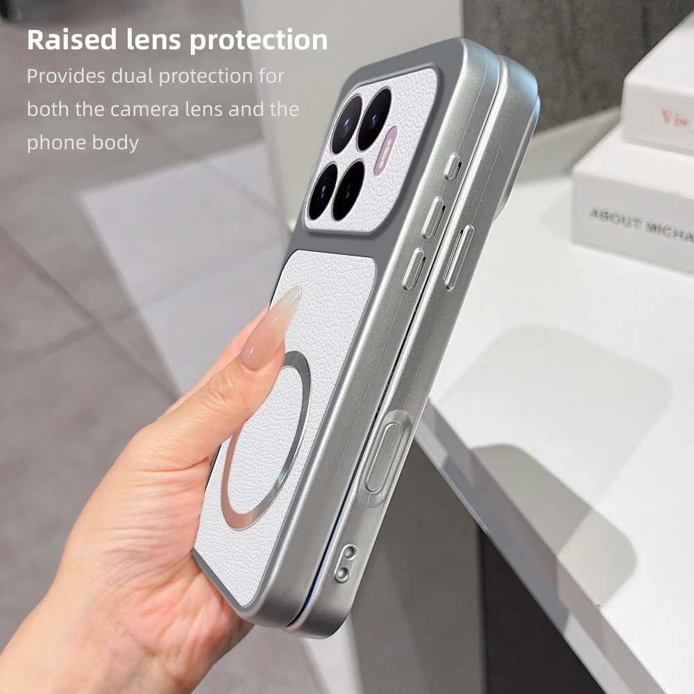 Фото Чехол для Xiaomi 17T Pro, роскошный кожаный матовый магнитный чехол из мягкого ТПУ для Xiaomi 17T Pro №5