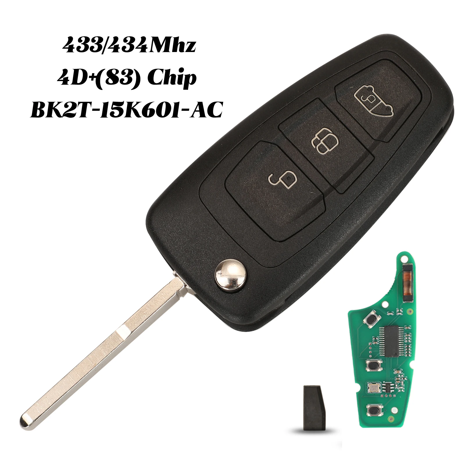 

Складной Автомобильный Ключ-пульт Jingyuqin GK2T-15K601-AB BK2T-15K601-AC 433 МГц Для Ford Tourneo Custom 2015+ С Чипом ID49/...