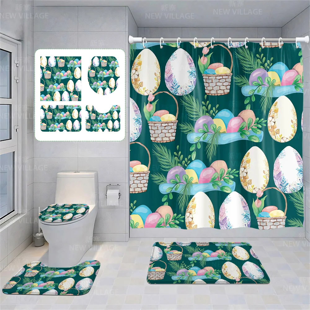 Шторы для домашнего душа декоративные водонепроницаемые тканевые Нескользящие