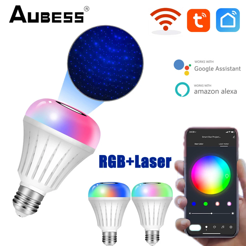 

Умная светодиодсветильник лампа с Wi-Fi и таймером, E27