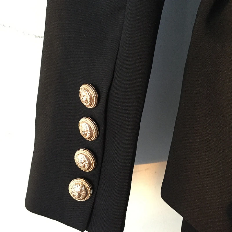 Высококачественный блейзер с золотыми пуговицами и головой льва Женская