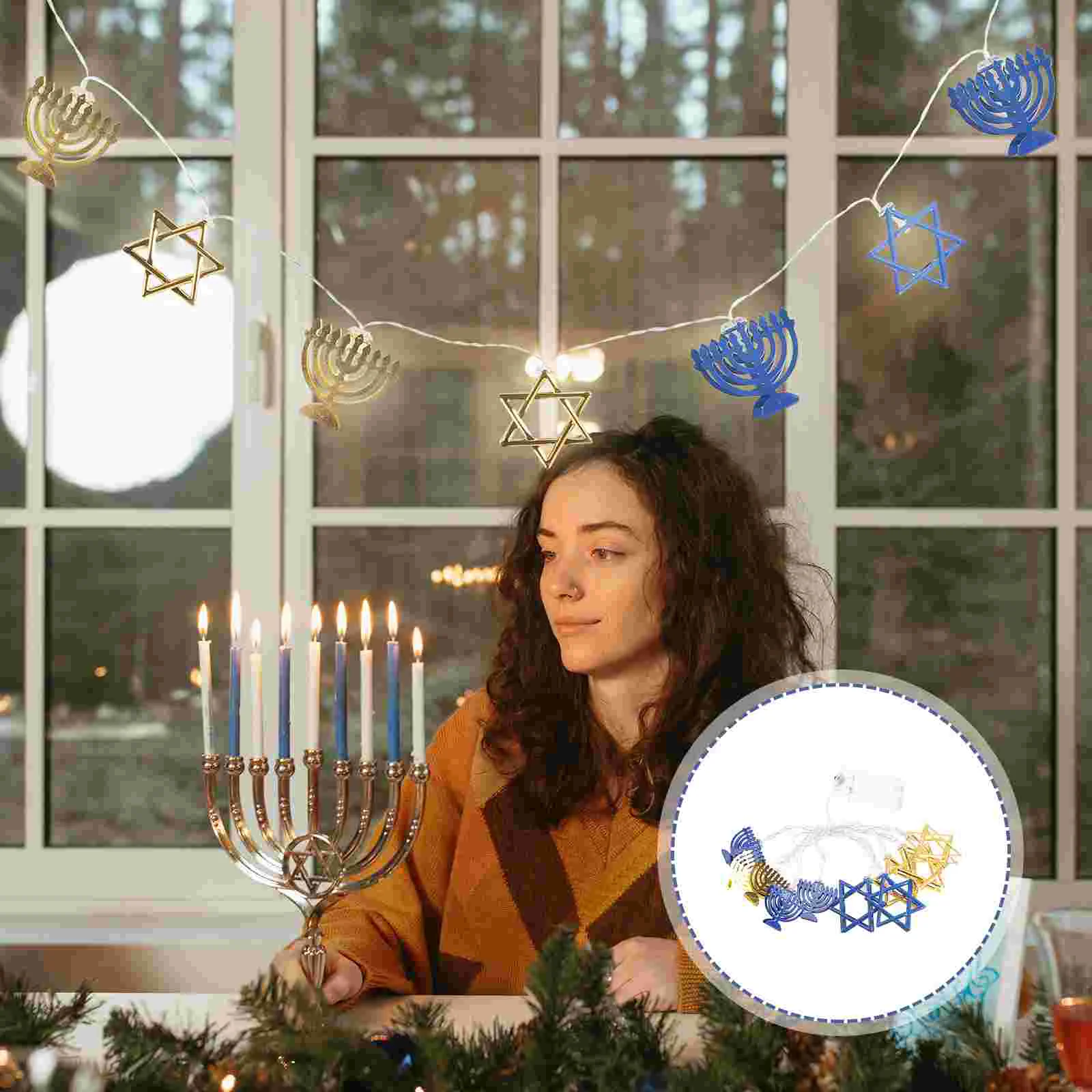 Украсьте Хануку гирлянды держатели Ярмарка Чанка кованое железо комнатная фея