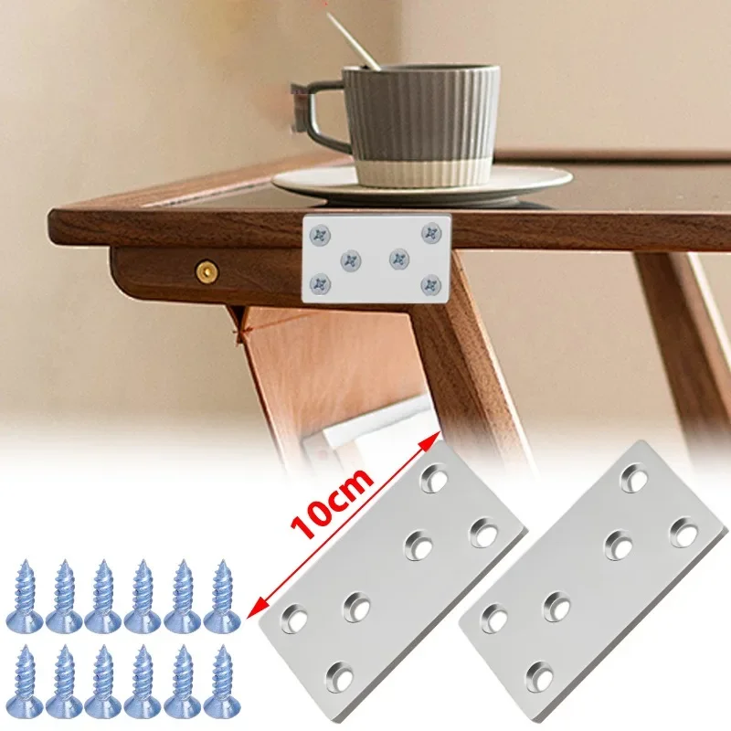 

Металлическая плоская ремонтная пластина с 4/6 отверстиями, прямоугольные кронштейны из нержавеющей стали, крепеж для деревянной мебели, соединитель, плоская пластина, угловой код