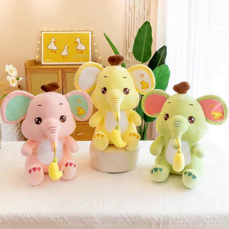 

45cm Cute Soft Banana Elephant Plush Toys Office Nap Pillow Home Comfort Cushion Child Decor Christmas Gift Cotton Doll