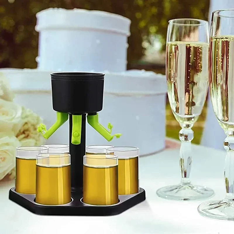 6-струнный Стеклянный Диспенсер С Чашками Для Питья Вина Виски Домашняя