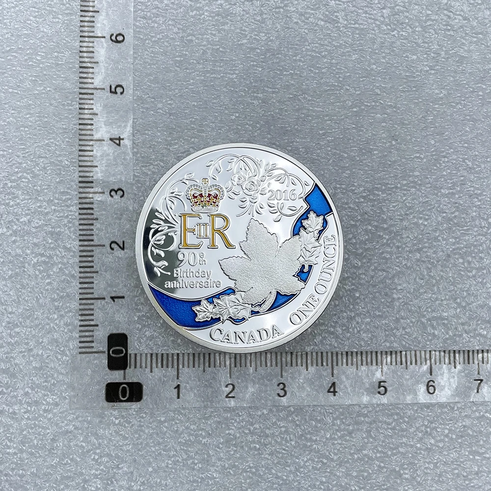Серебряная монета королевы Елизаветы II на 90-й день рождения 2016 мемориальная