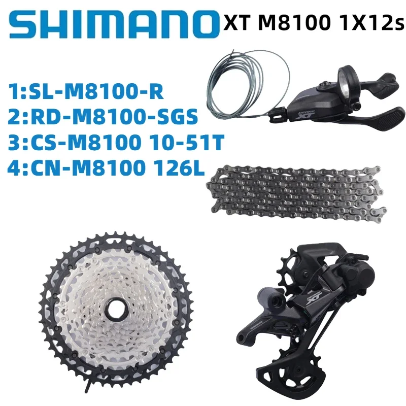 Shimano Deore XT M8100 1X12 Speed Groupset 12S Рычаг переключения передач Задний переключатель Цепь CN