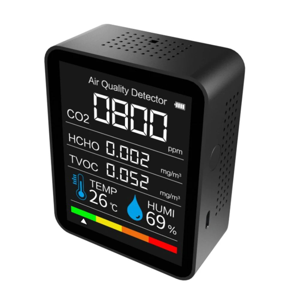 

8 in 1 CO2 Meter Digital Temperature Humidity Sensor Tester Air Quality Monitor CO2 PM2.5 PM1.0 PM10 Detector Carbon Dioxide