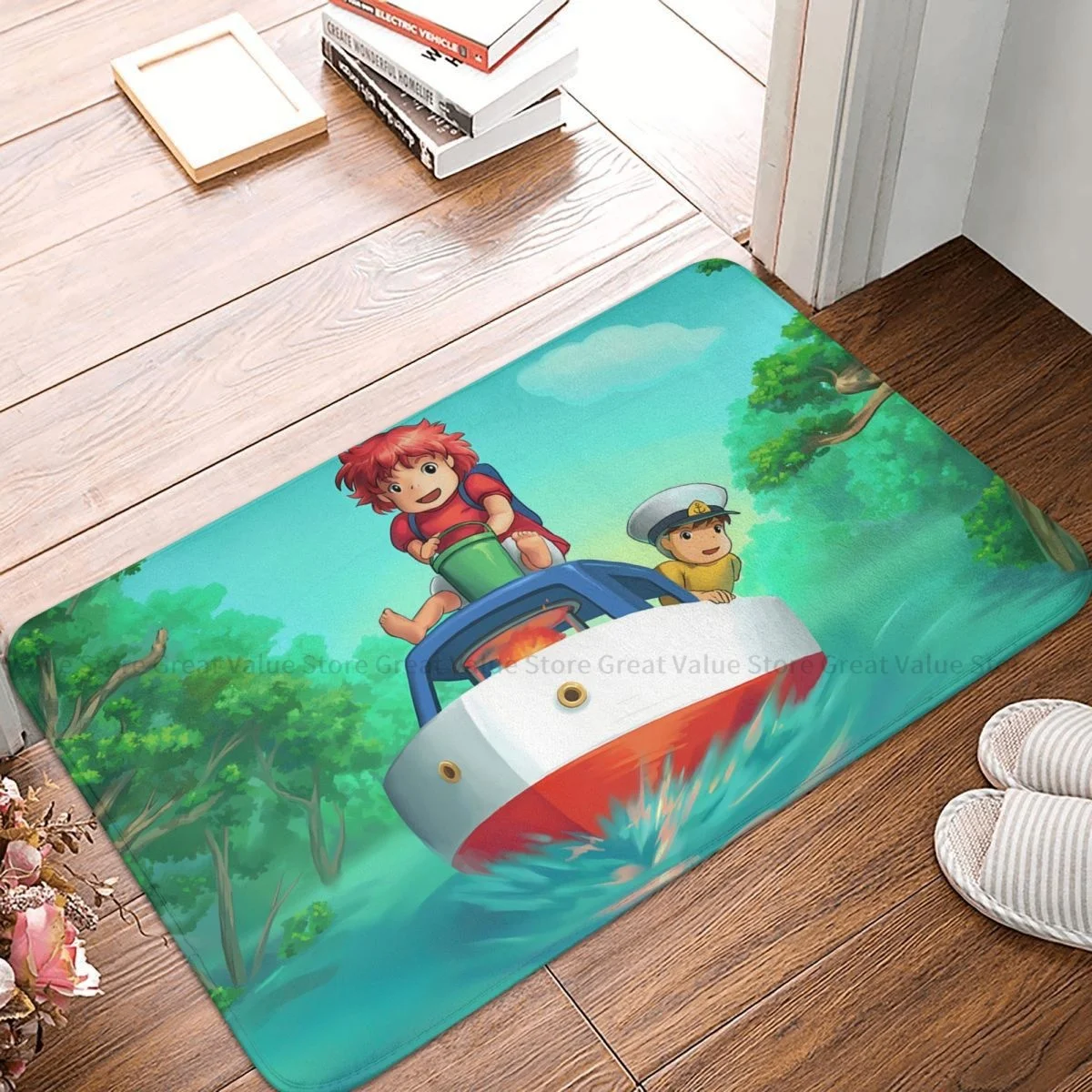 

Goldfish Ponyo on the Cliff Non-slip Doormat Cute Living Room Kitchen Mat Welcome Carpet Indoor Modern Decor