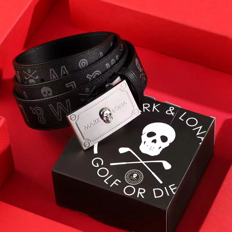 Men's/Women's Belt Leather Golf Belt Leather Japanese Brand Belt Leisure Entertainment Sports Black/White Belt