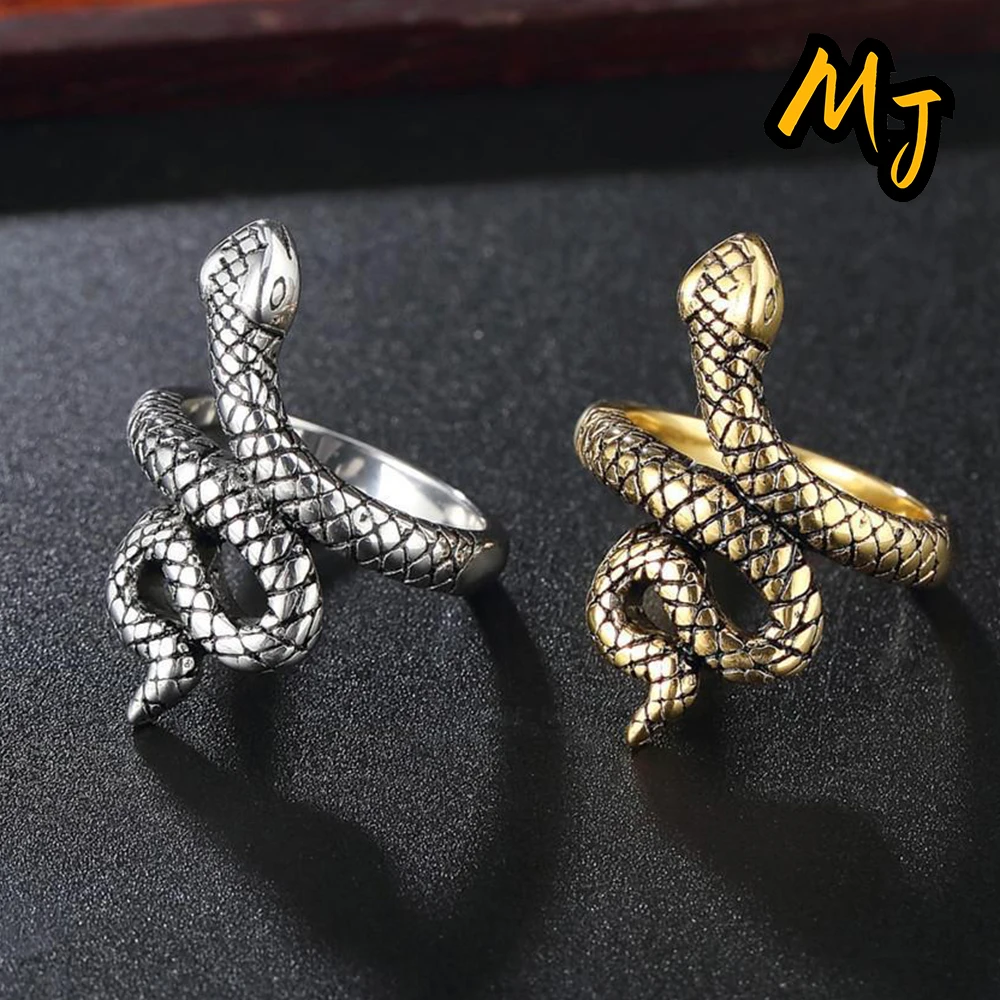 

Retro Punk Exaggerated Spirit Snake Ring for Man Gothic Personality Stereoscopic Animal Creativity Fashion Jewelry Wholesale