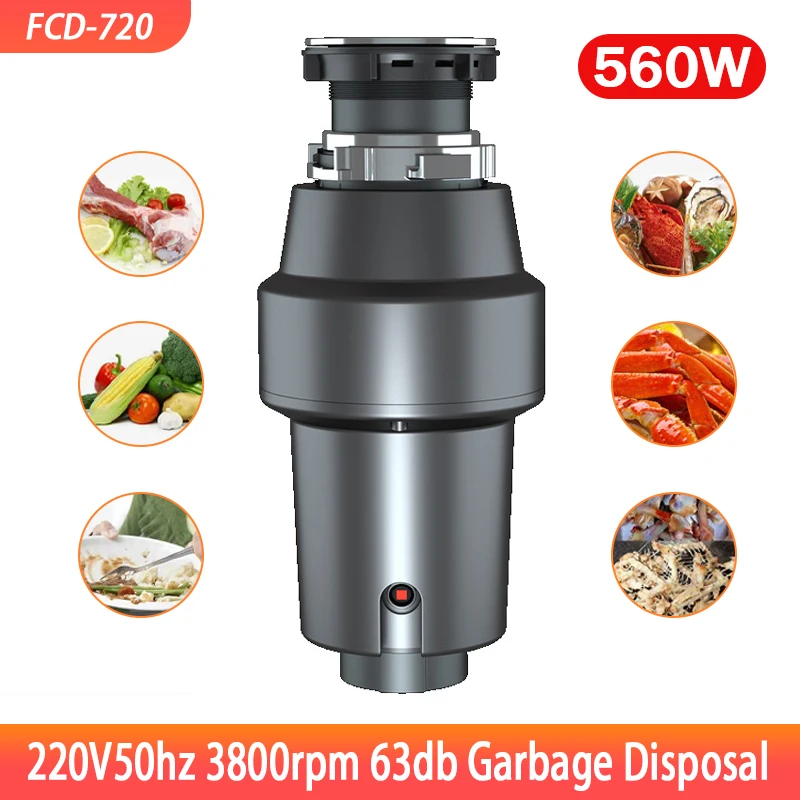 

Food Waste Disposer 560W Residue Garbage Processor Sewer Rubbish Disposal Food Crusher Grinder Kitchen Sink Appliance