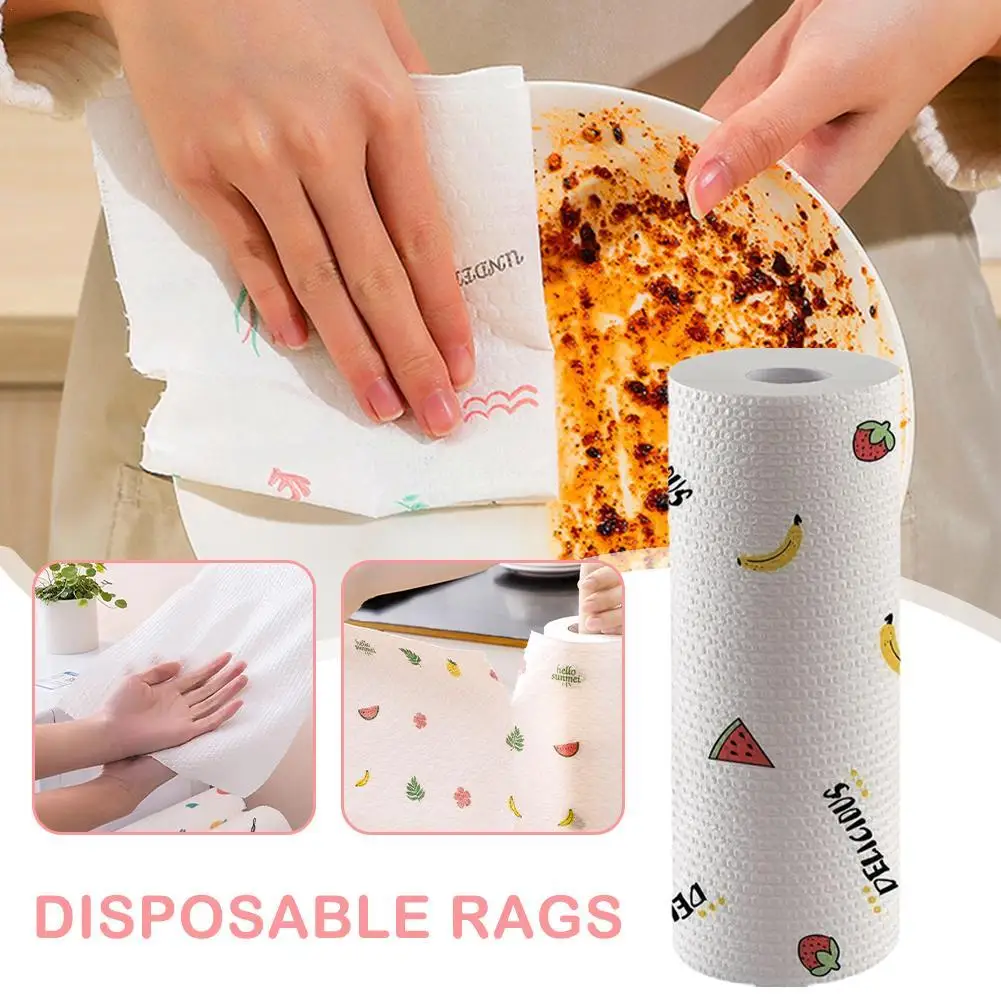 

Towels Dish Cloth Disposable Non-woven Lazy Rag Kitchen Housework Cleaning Rag Absorbent Non-hairy Kitchen Rag Kitchen Towel