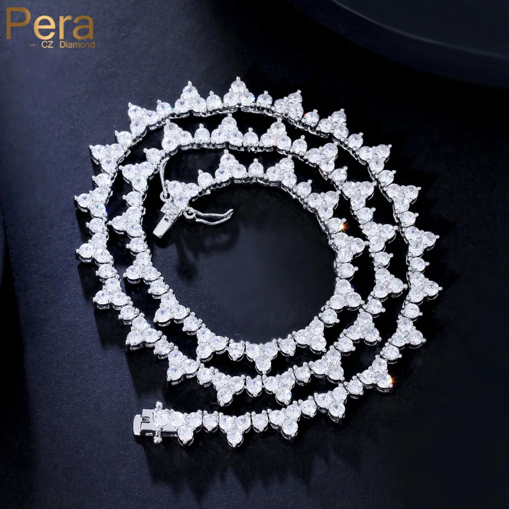 Женская Посеребренная цепочка-чокер с фианитами, P047