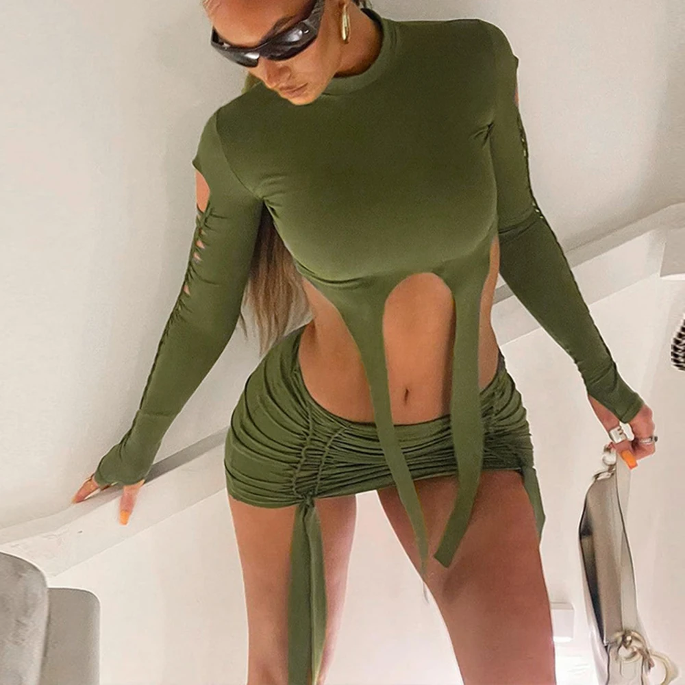 

Женский комплект из футболки с длинным рукавом и юбки-карандаш