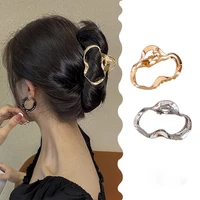 2022 korean hollow large hair claw vintage geometric metal hair barrettes crab trendy girls hair clip for women hair accessories