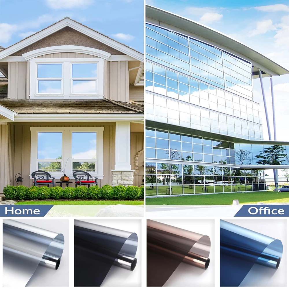 

5M One Way Mirror Window Film Privacy Reflective Glass Film Heat Control Anti-UV Self-Adhesive Winodw Stickers for Home Office