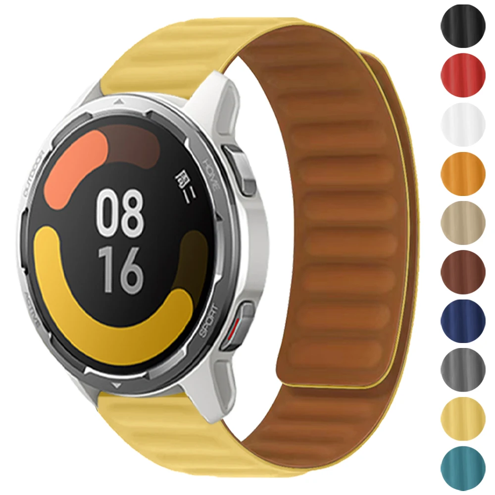 

Ремешок магнитный для Xiaomi Watch Color 2, силиконовый цветной браслет для наручных часов Xiaomi Mi, аксессуары для часов, 20 мм 22 мм