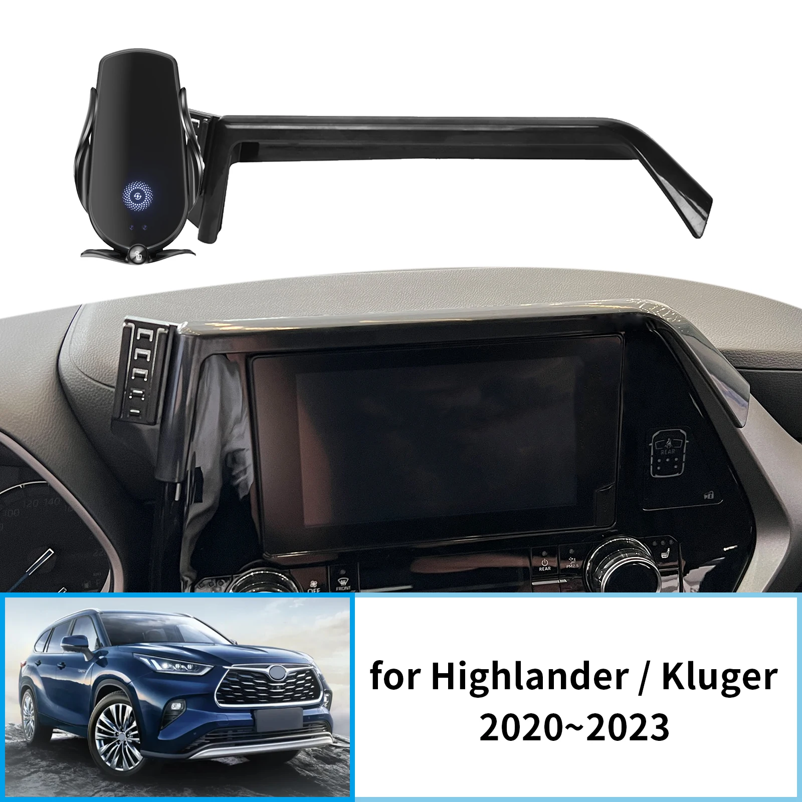 Автомобильный держатель мобильного телефона для Toyota Highlander Kluger 2020 ~ 2023 XU70