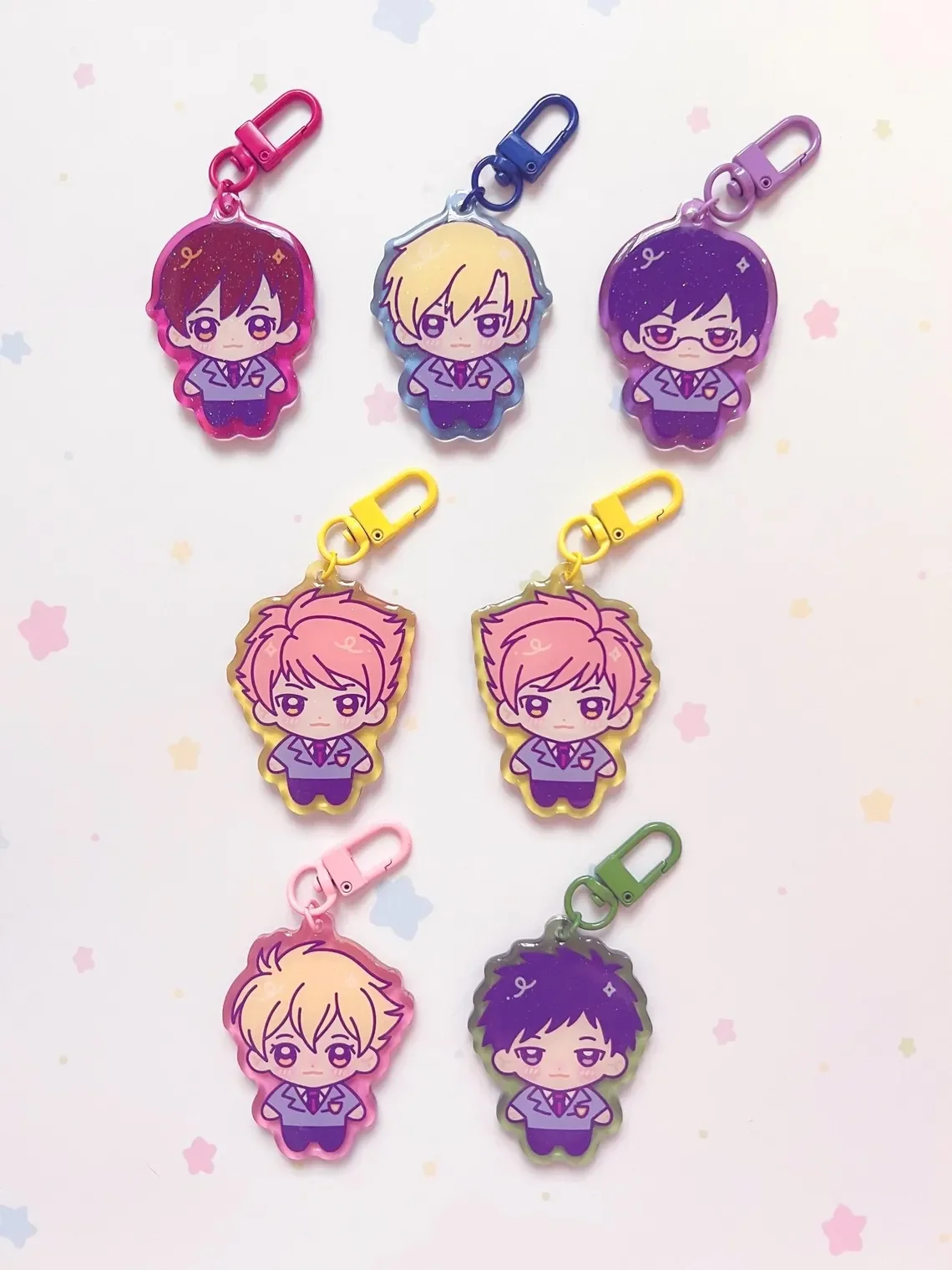 Фото Брелоки-шармы Ouran Host Club Chibi Gummy Glitter Charm, коллекционные аниме-аксессуары OHSHC №2