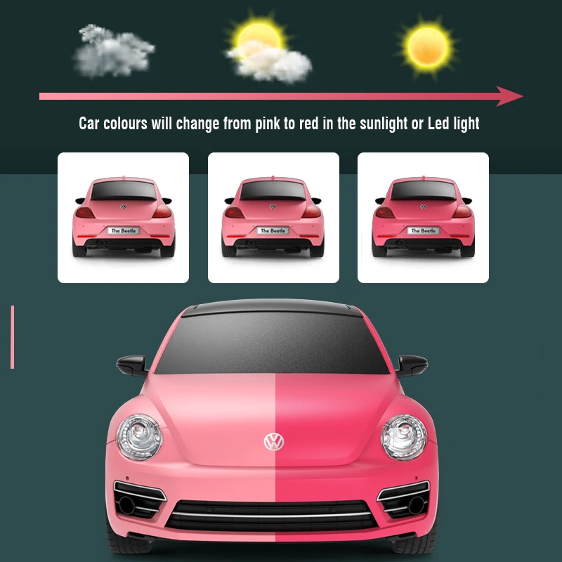 Коллекционная машинка на радиоуправлении NEW Beetle с УФ-чувствительностью масштаб
