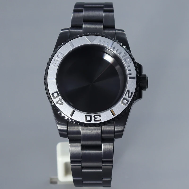 NH35 40 мм ремешок для часов планер Seiko NH36 4R36 8215 2824 черный циферблат 28 5 серебристый