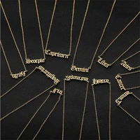 12 constellations pendants necklaces for women men stainless steel letter scorpio capricorn necklace birthday jewelry gift