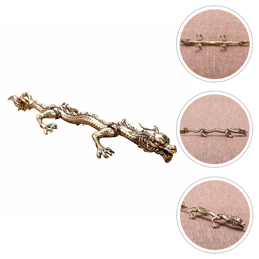 

Brush Chinese Holder Stand Pen Calligraphy Rest Dragon Rackwriting Chopstick Painting Decor Chopsticks Desk Brass Ornament