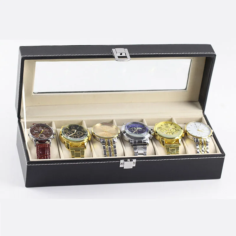 

Watch Storage Boxes Large Space PU Leather Quartz Watch Organizer Case Smart Quality Holder Display Stand Men Women Gifts