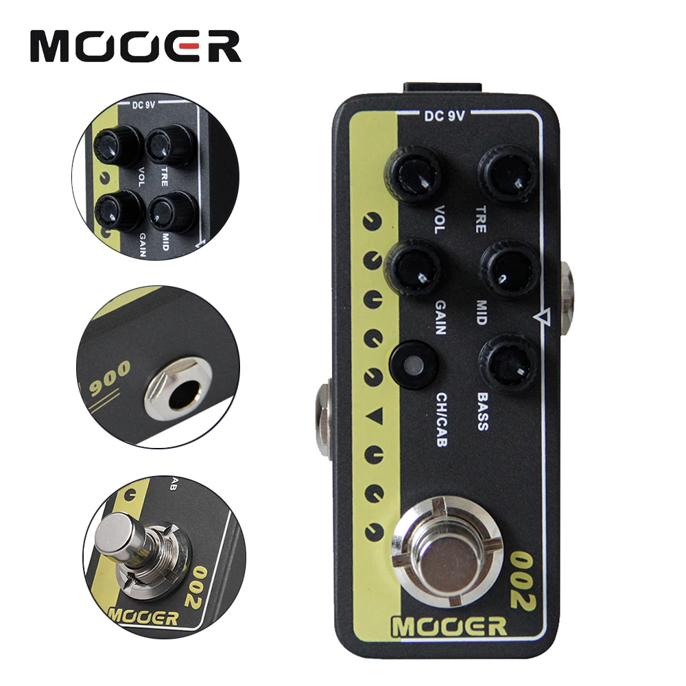 Mooer Effector Гитара педаль мультиэффектов 002 Uk Gold 900 эффекты цифровой предусилителя
