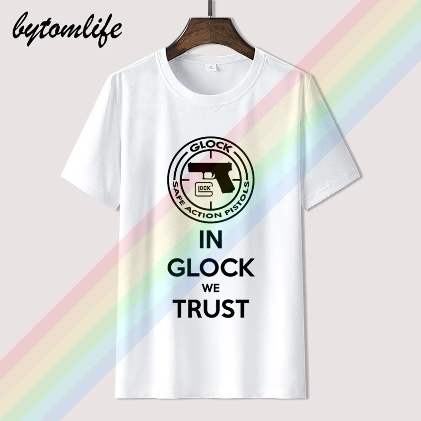 

Glock Handgun USA Logo T Shirt Summer Print Black T Shirt Clothes Popular Shirt Cotton Tees Amazing Short Sleeve Unique Men Tops