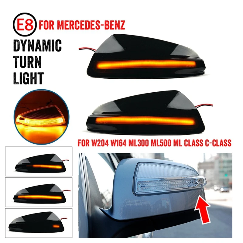 

LED Dynamic Turn Signal Light Side Mirror Indicator Blinker For Mercedes Benz C Class W204 07-14 Viano Vito W639 ML W164