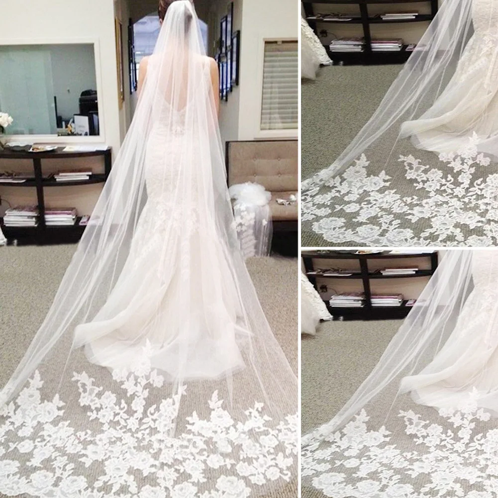 

Wedding Bridal Veil Lace Veil Nets Yarn White Beige Vintage Bridal Wedding Party Veils Elegant Wedding Accessories