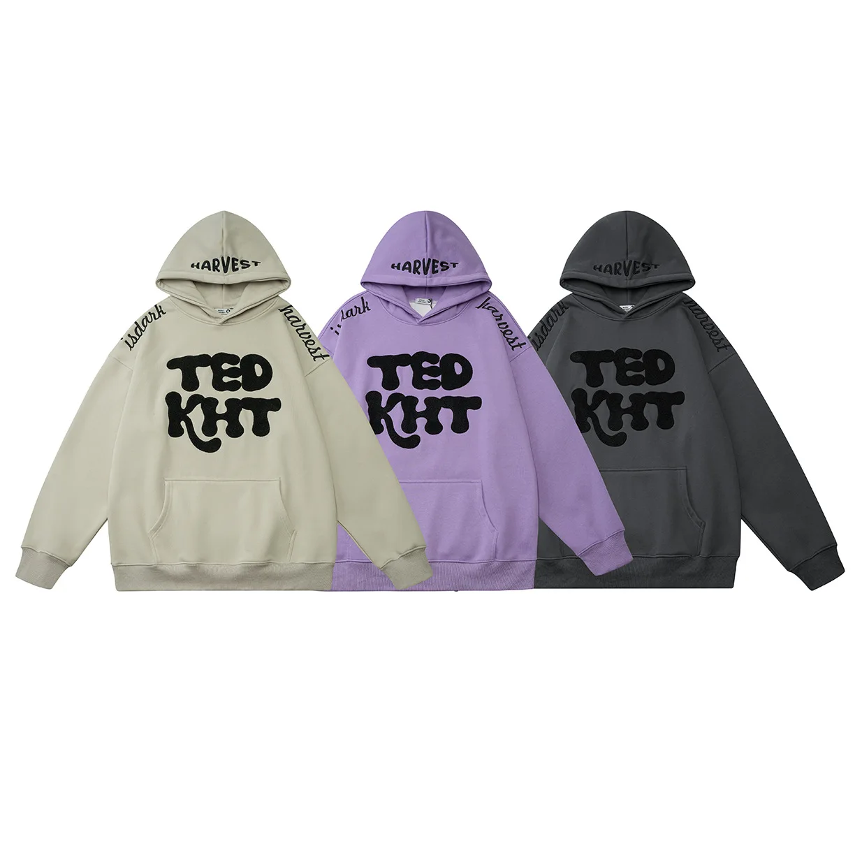 

Флисовый свитер с длинным рукавом и надписью, с вышивкой