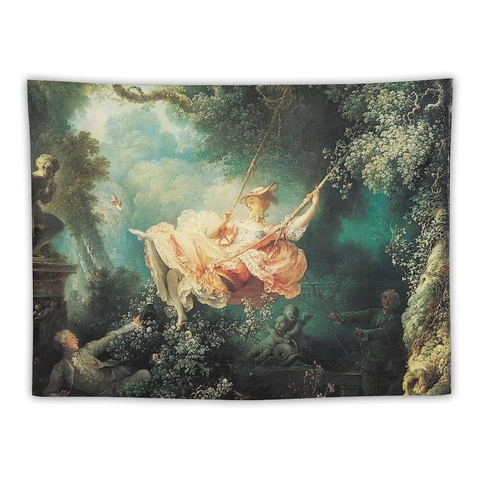HD. The Swing by Jean Honoré Fragonard HIGH DEFINITION Гобелен Декоративная стена Эстетические