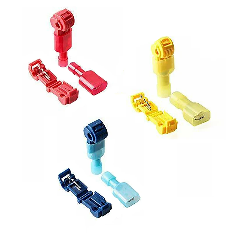 

40Pcs/20Pairs T-Tap Wire Connectors Self-Stripping Quick Snap Splice Electrical Terminals Assortment with Nylon Fully Insulated