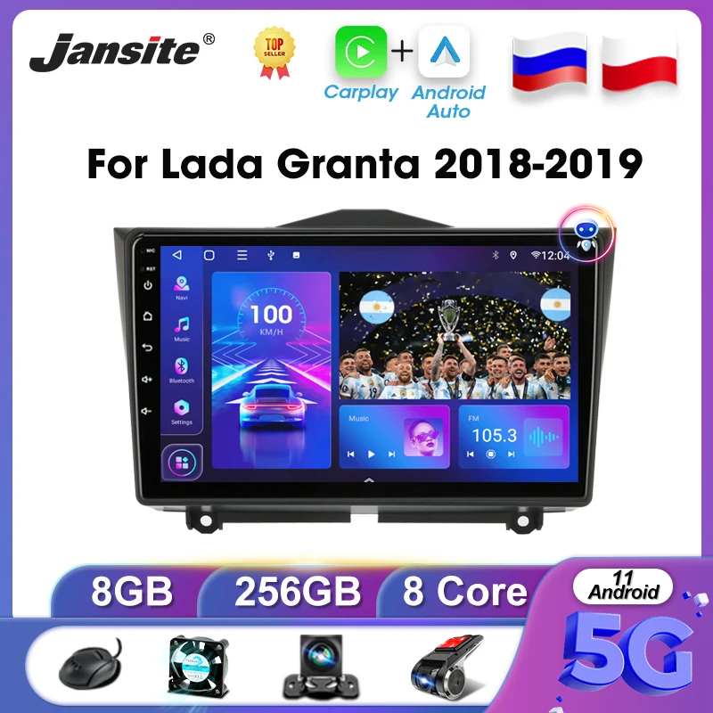 

Магнитола Jansite 2din на Android 11 для LADA BA3 Granta Cross 2018 2019, мультимедийный видеоплеер для Carplay, стерео, авто, DVD, Bluetooth