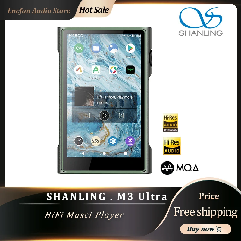 

Портативный MP3 плеер SHANLING M3 Ultra с высоким разрешением Android 10, Hi-fi музыка, DAP 8-ядерный процессор QS 665, Bluetooth5.0, Двойной ЦАП ES9219C DSD256 M3U