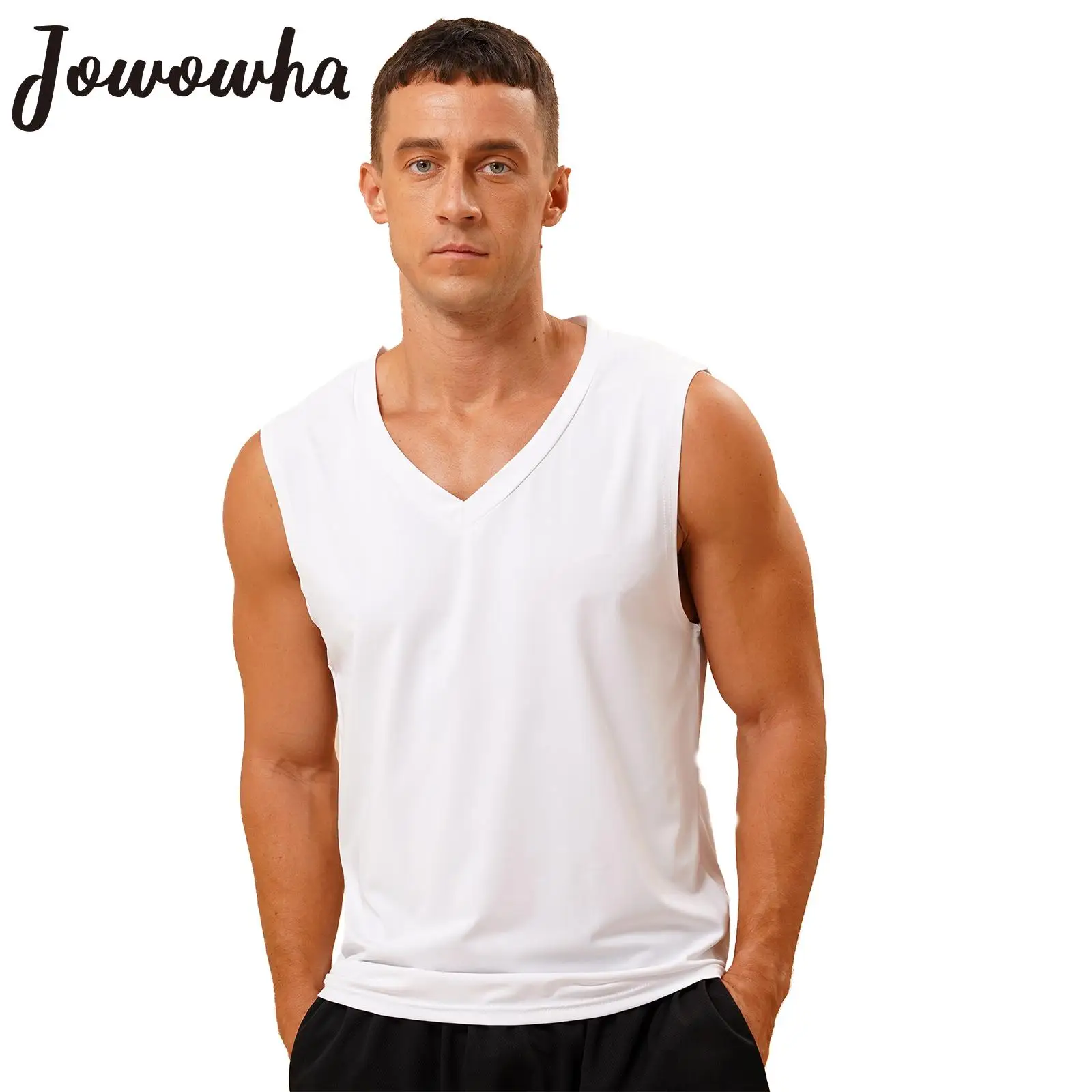 

Men's Casual Tank Tops Summer Bodybuilding Fitness Muscle Shirt Sleeveless Singlet Top Gym Workout Vest Running Basketball Tee