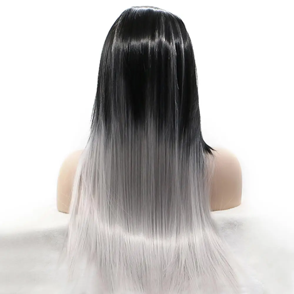 Парик HD прозрачный черный градиентный серый парик на сетке спереди парики из
