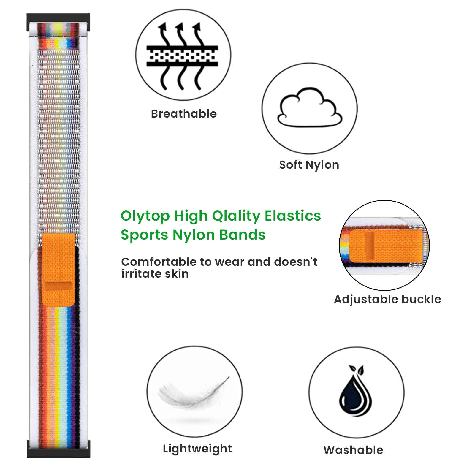 24mm Trail Nylon Loop Strap Belt For SUUNTO7/9/9baro/Spartan Sport/D5 Watch Band Replaceable Wristband Bracelet