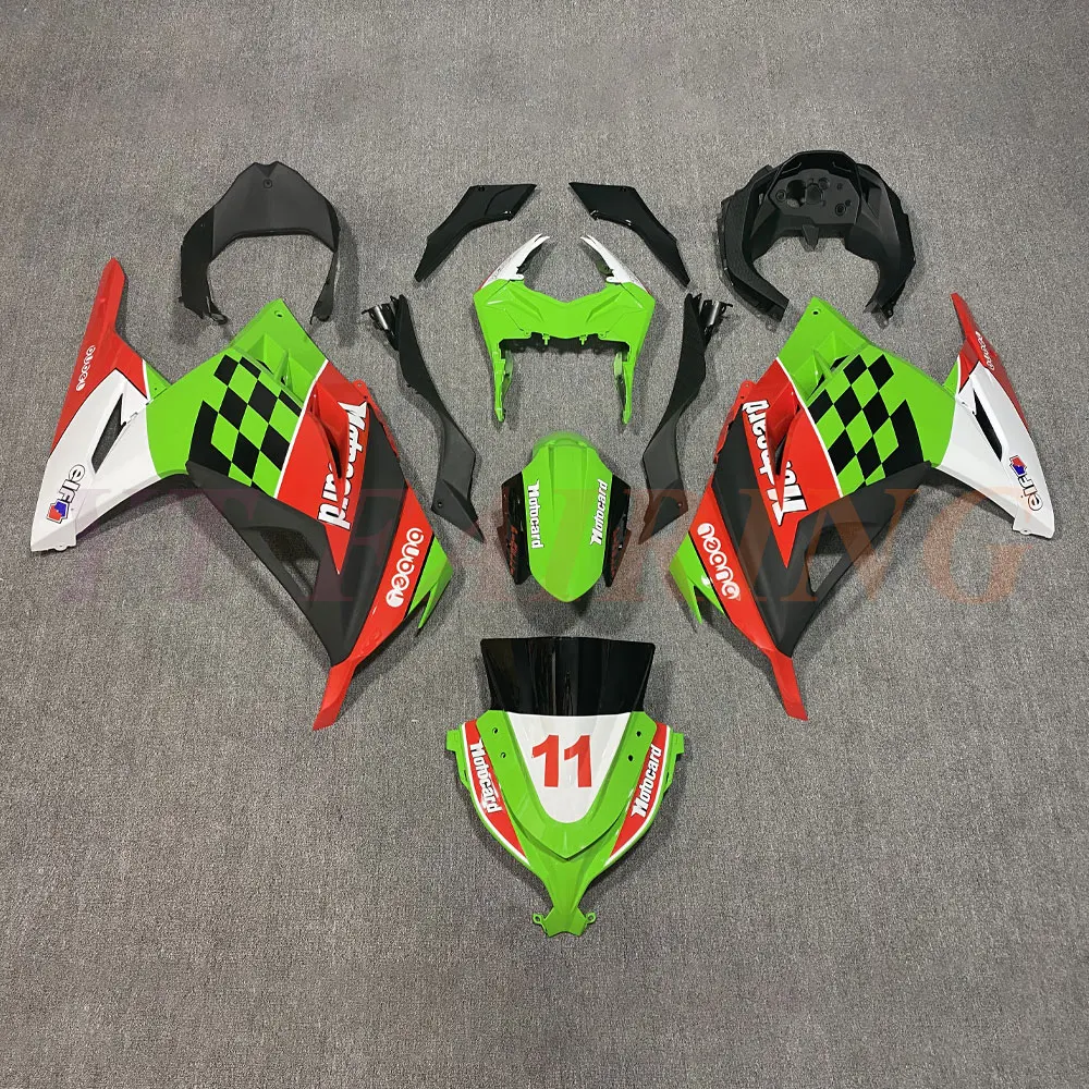 

Новый Полный комплект обтекателей для мотоцикла, подходит для Kawasaki NINJA Ninja300 EX300 2013 2014 2015 2016 2017 13 14 15 16 17, клетчатый узор