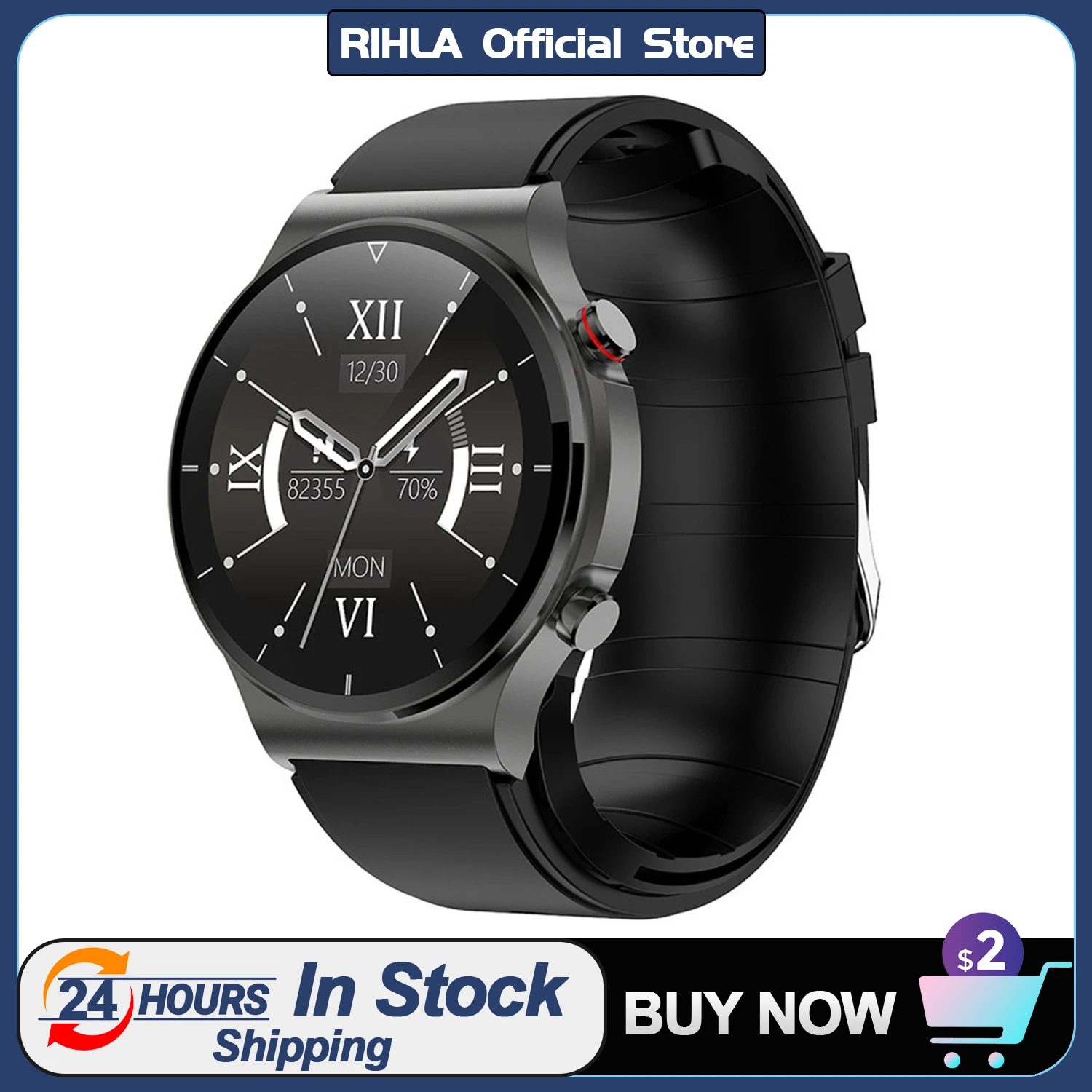 

Смарт-часы RIHLA S2 с пульсометром и воздушным насосом