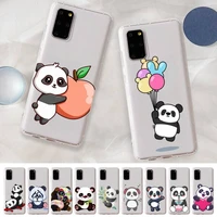 fhnblj cartoon panda phone case for samsung s20 s10 lite s21 plus for redmi note8 9pro for huawei p20 clear case