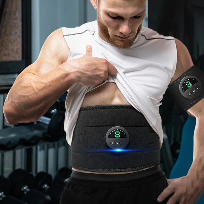 

New Smart Electric Muscle Stimulator EMS Wireless Fitness Vibration Belt Abdominal Muscle Trainer Weight Loss Slimming Massager