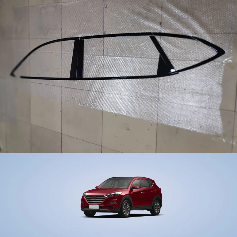 

For Hyundai Tucson 2015 2016 2017 2018 Car Styling Sticker Garnish Pillar Window Middle Strip Trim Frame Piano Black Part