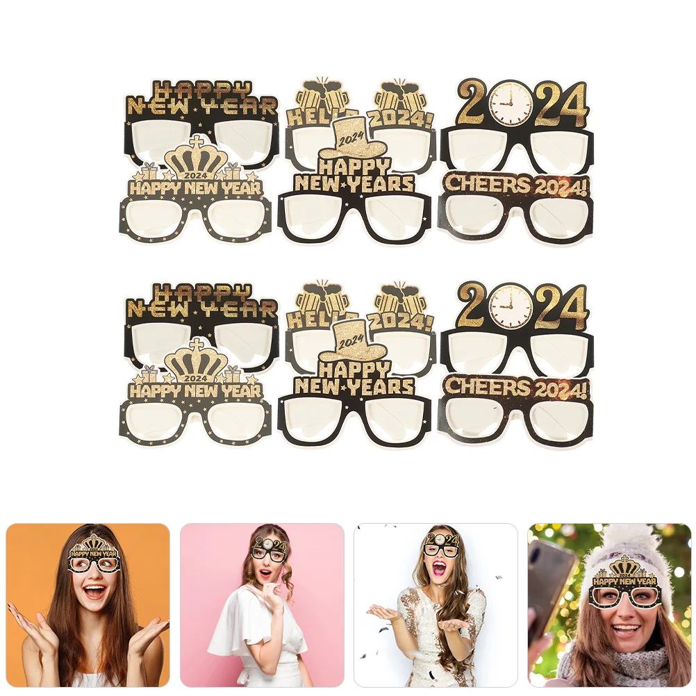 

2024 Paper Glasses New Year Cosplay Creative Eyeglasses Frames For Performance Props Decor